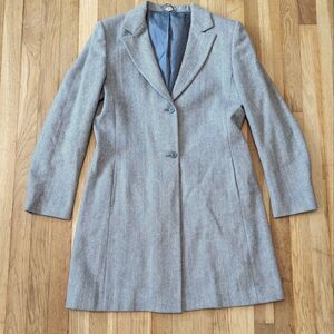 NOA NOA Blue and Gray herringbone wool blend jacket